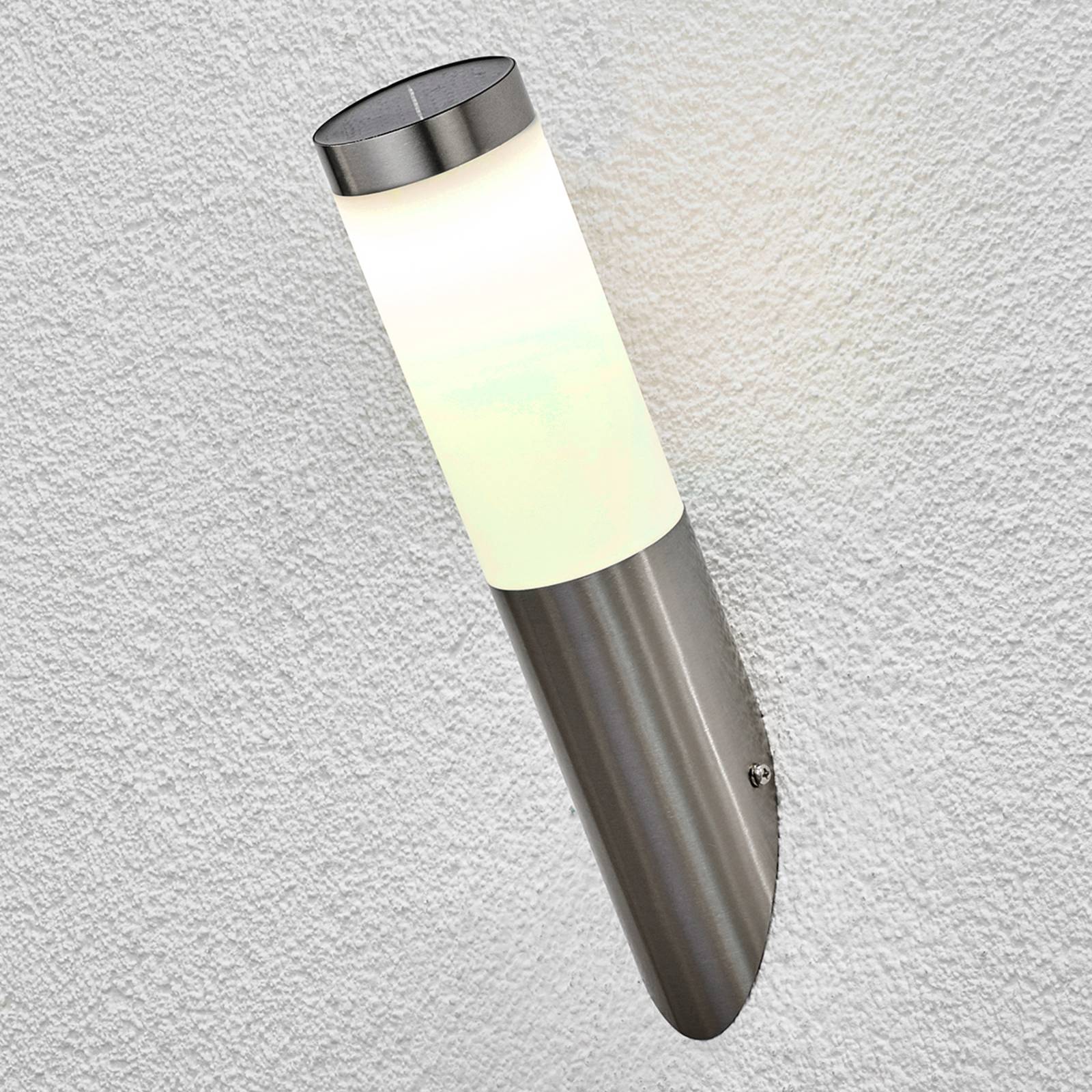 Lindby Solar-powered LED outdoor wall light Jolla - Wall Torch - Modern - Silver