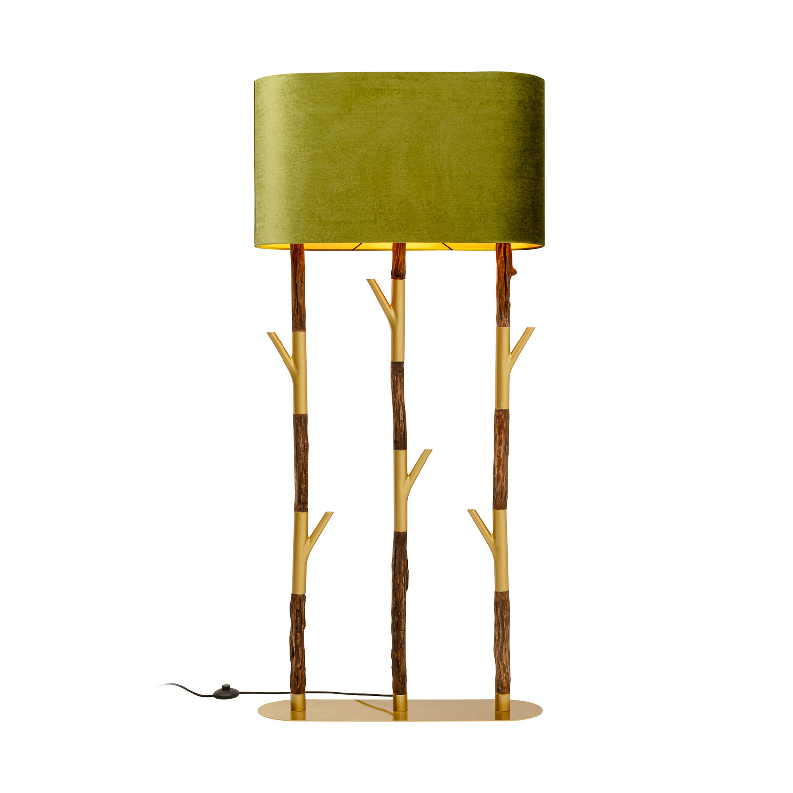 Lampe sur pied KARE Twig, vert/doré, 154 cm, E27
