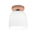 KOLARZ Chalet ceiling lamp, Ø 19 cm, white/brown, glass/wood