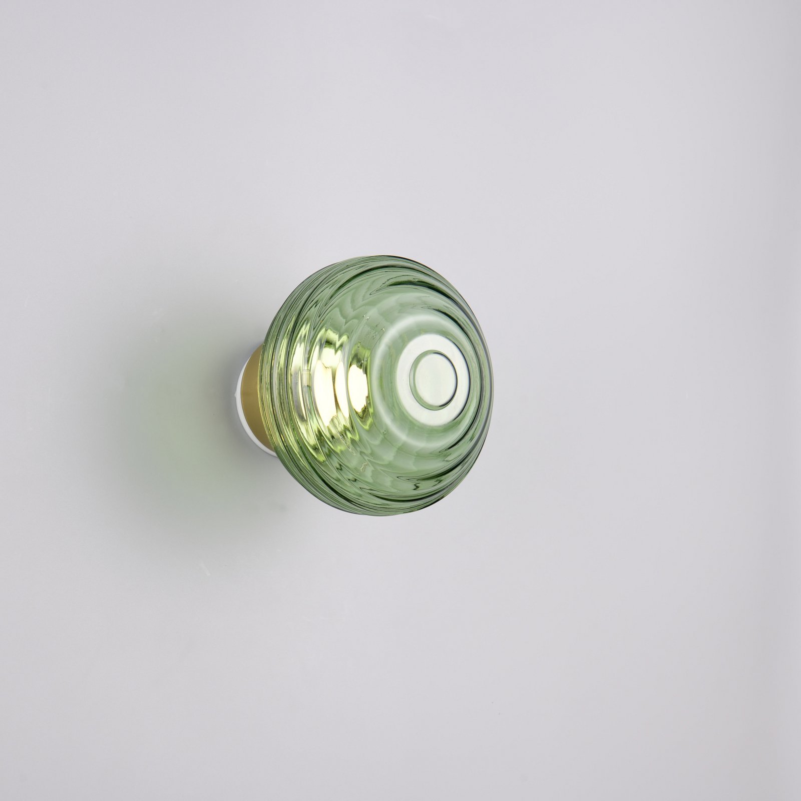 LED-Akku-Wandleuchte Earl, messing/grün, Glas, Ø 15,5 cm