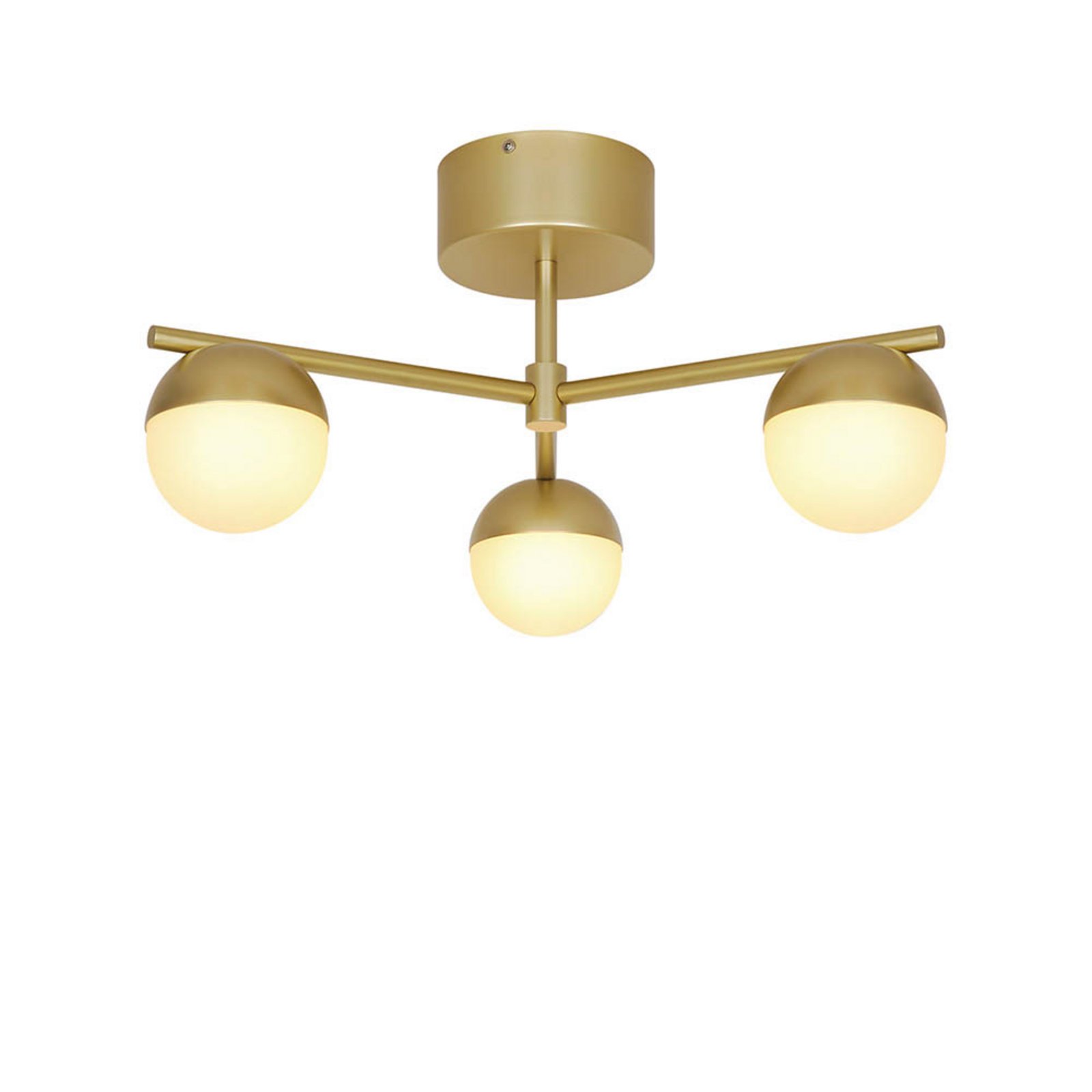 Griestu lampa Contina, misiņa krāsā, Ø 48 cm, metāls/stikls