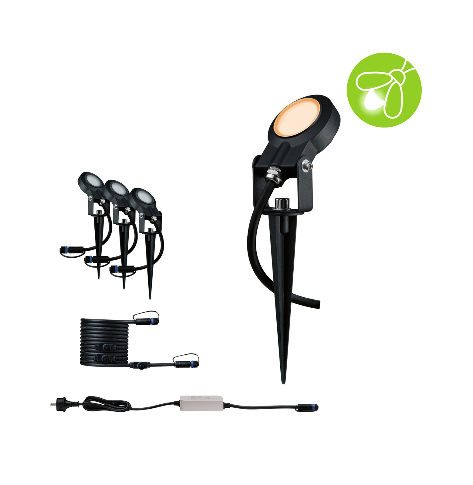 Plug & Shine 3 LED Candeeiro de jardim Sting Insect-friendly IP67 Anthracite - P