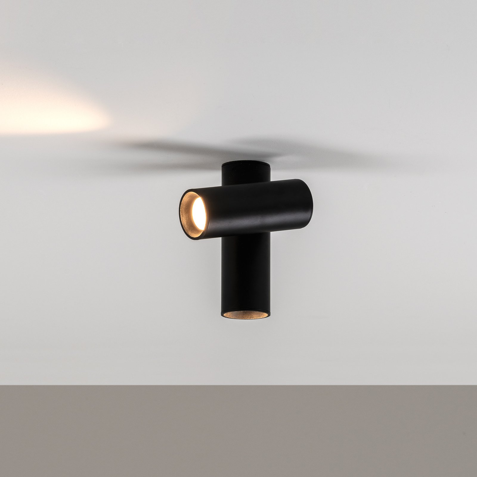 Milan Haul LED ceiling light two-bulb, black