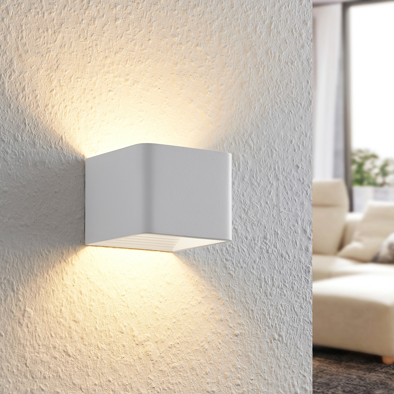 Arcchio Karam -LED-seinävalaisin, 10 cm, valkoinen