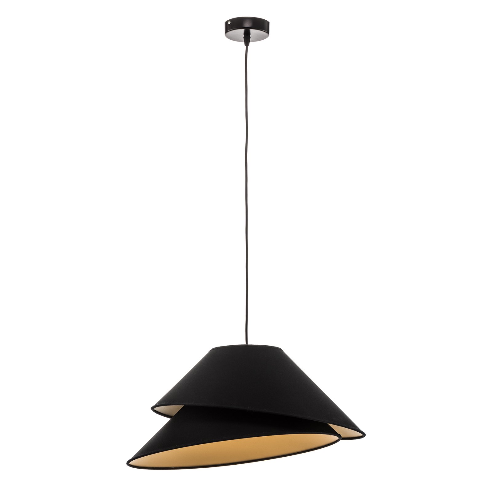 Textiel-hanglamp Coco, zwart