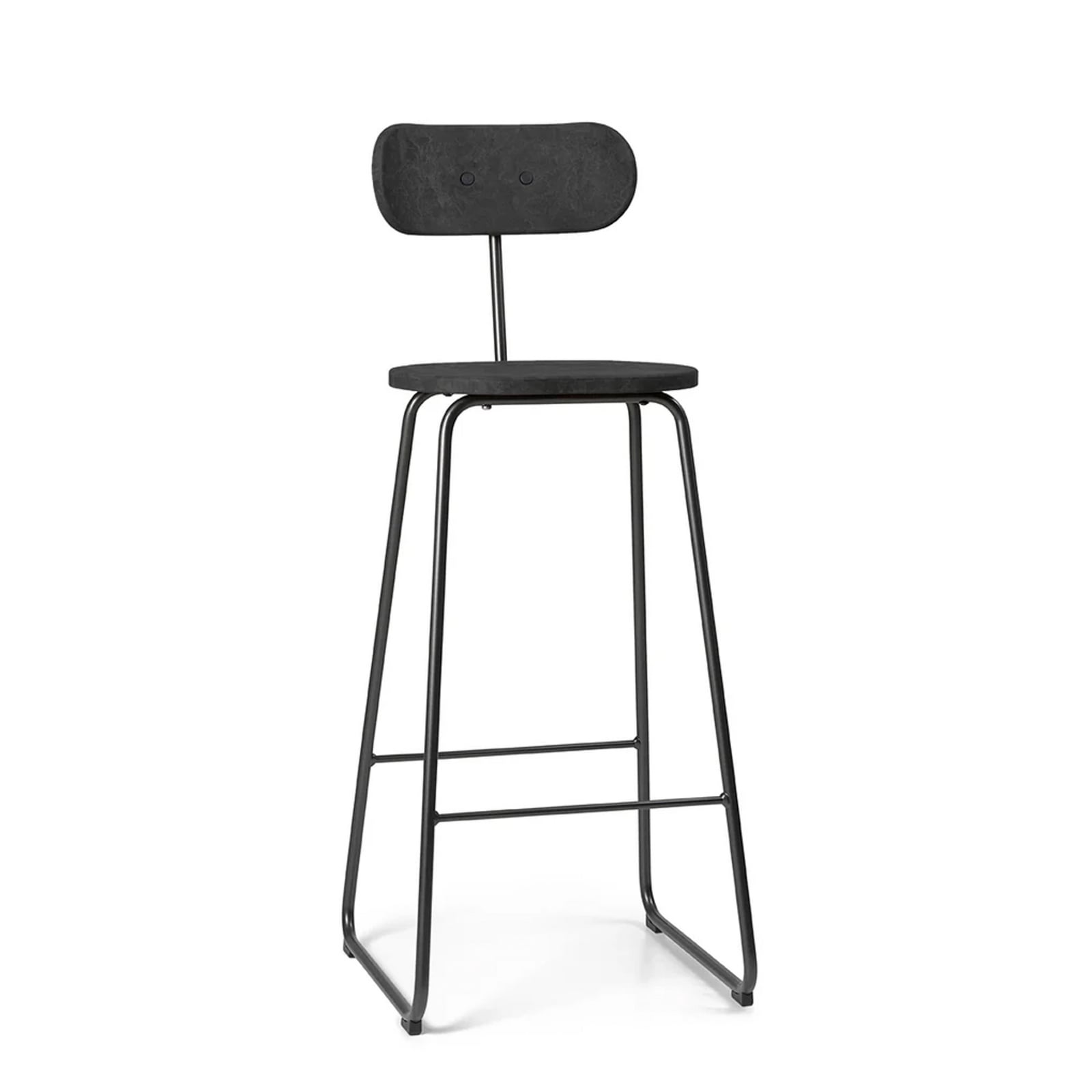 Scaun Earth cu spătar, negru, oțel, înălțime 99 cm - Mater