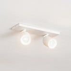 Arcchio Strahler Brinja, weiß, eckig, Ø 7 cm, 2-flg., GU10