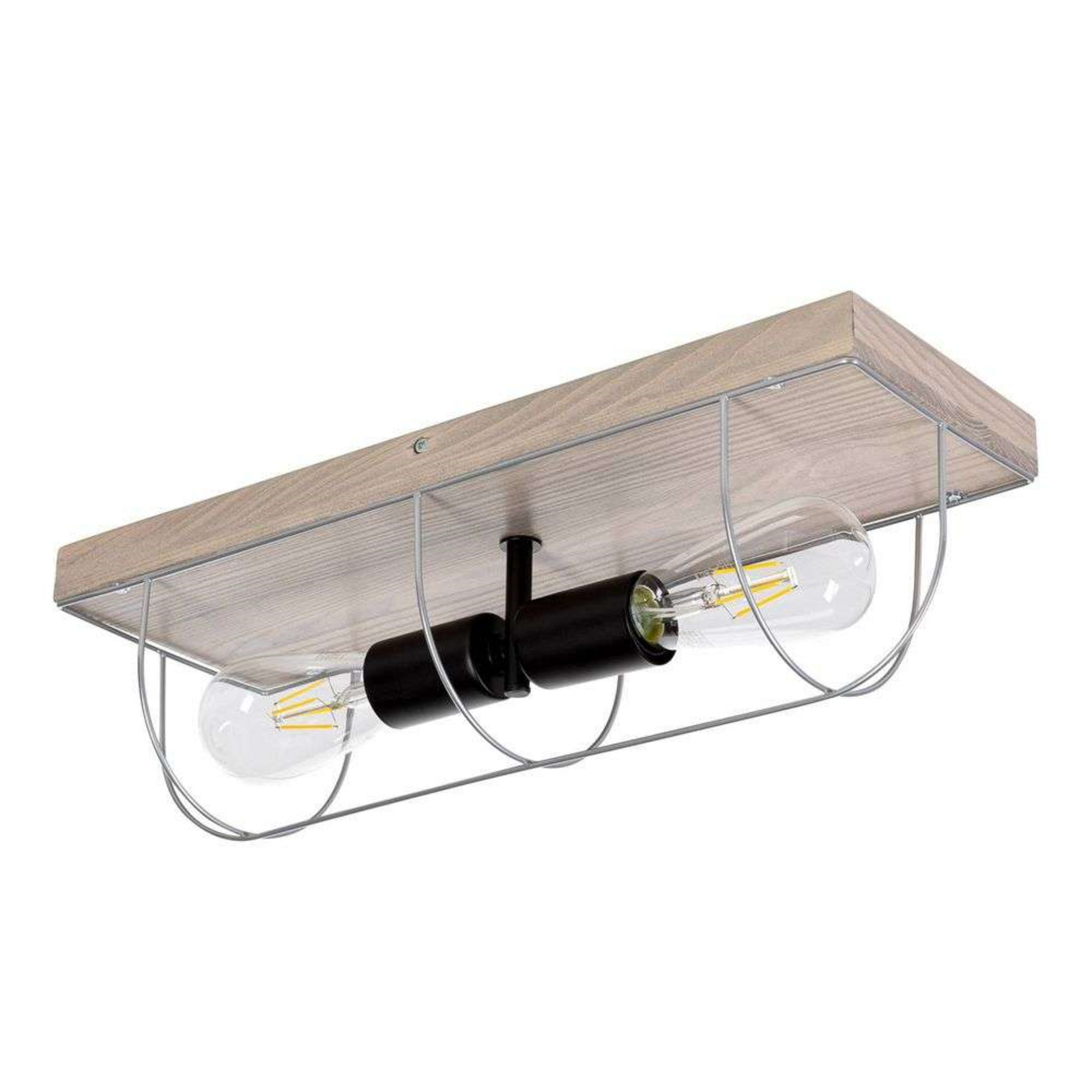 Neptuna 2 Long Ceiling Lamp Grey Wood/Black/Grey - Envostar