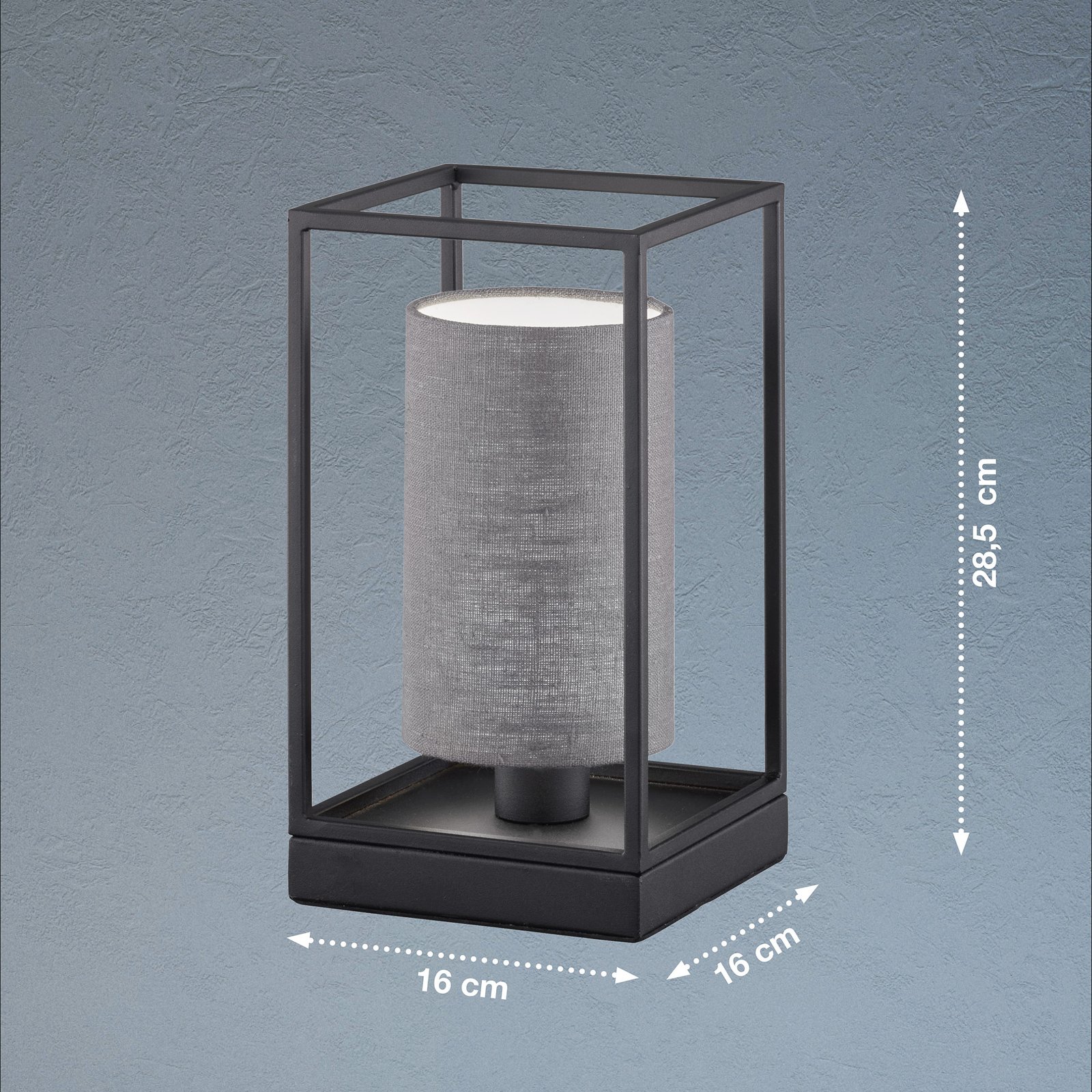 Lámpara de mesa Gilli pantalla de lino gris