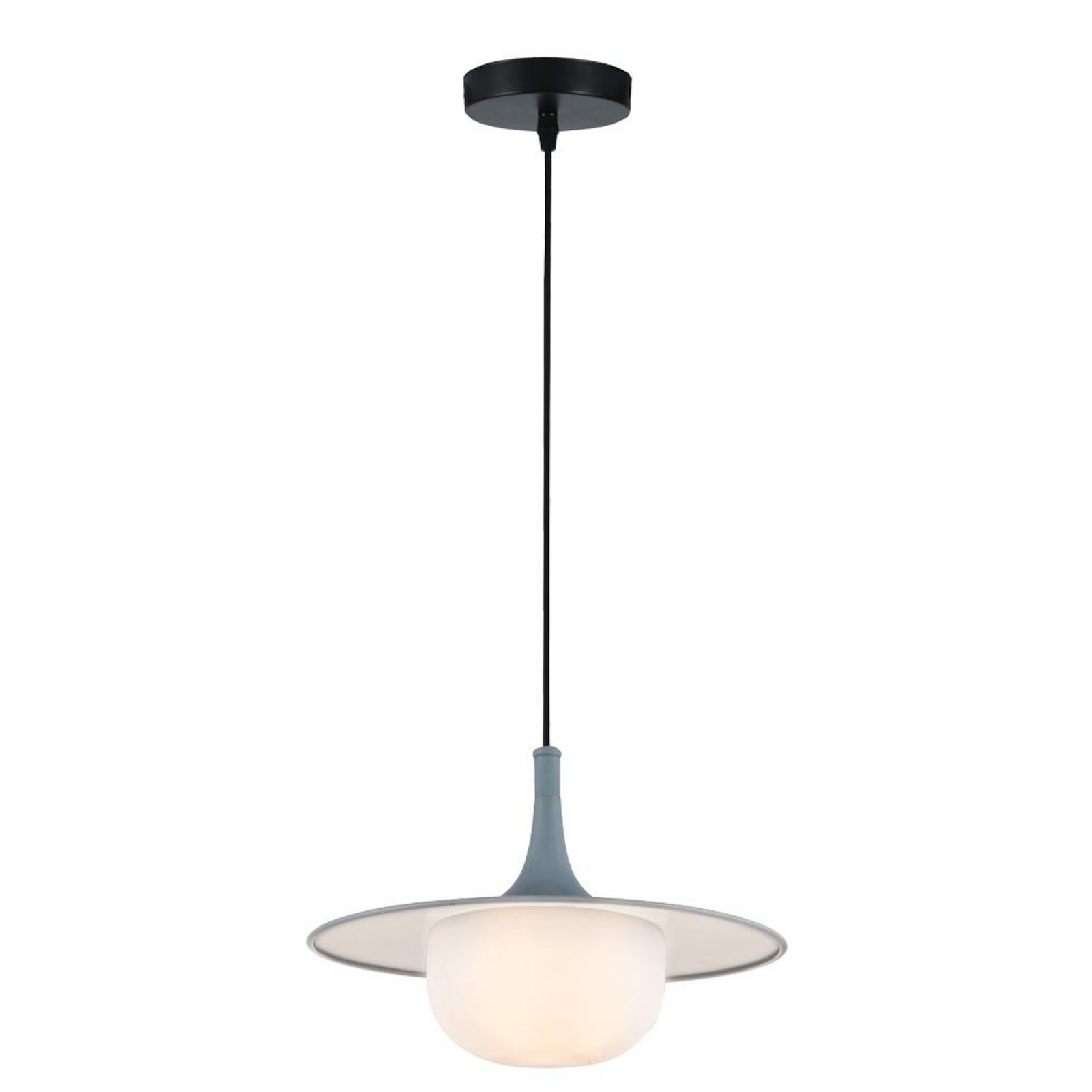 Hängelampe Fred, grau/weiß, Ø 35 cm, Kunststoff/Metall
