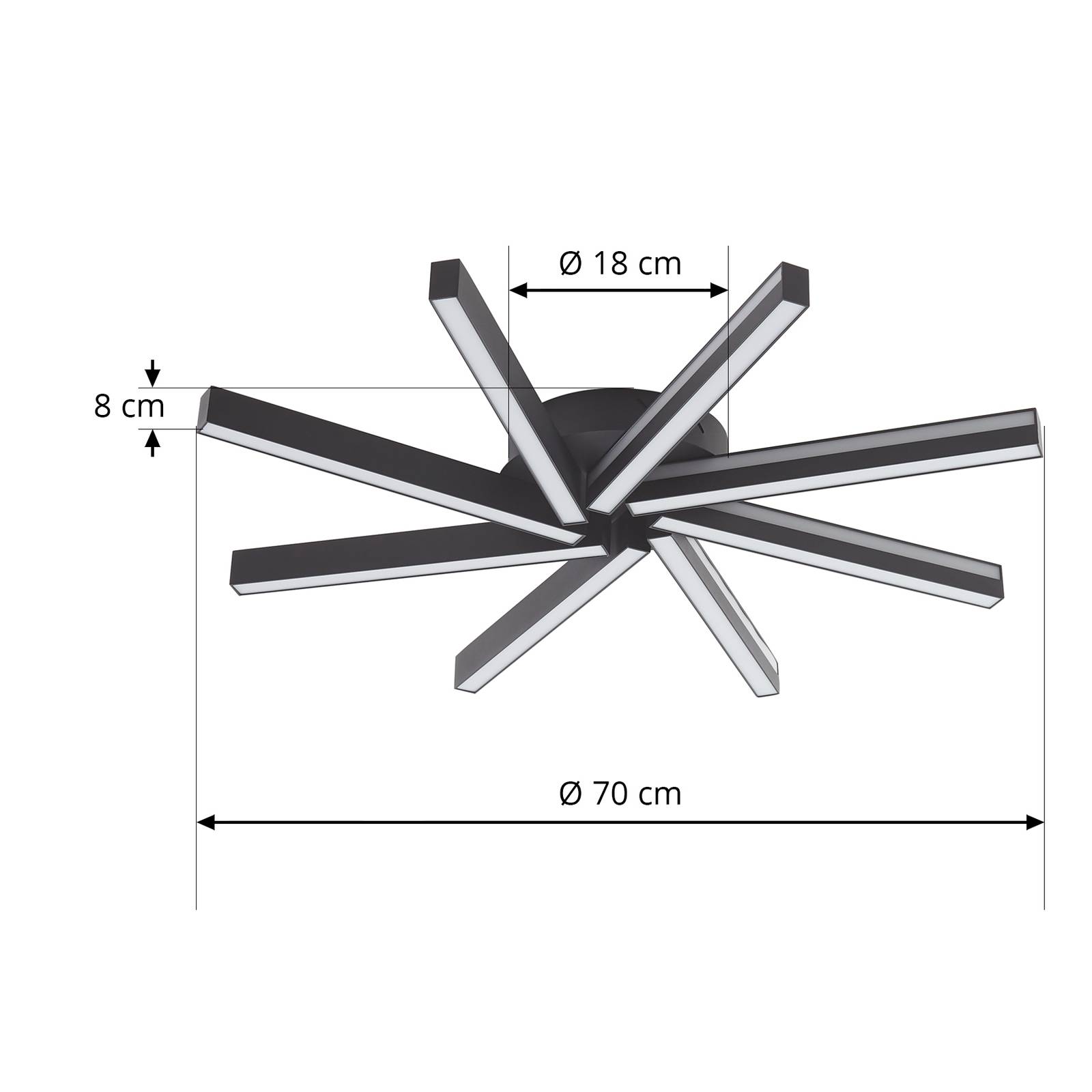 Lucande Smart lampa sufitowa LED Tjado Ø 70 cm czarna RGBW