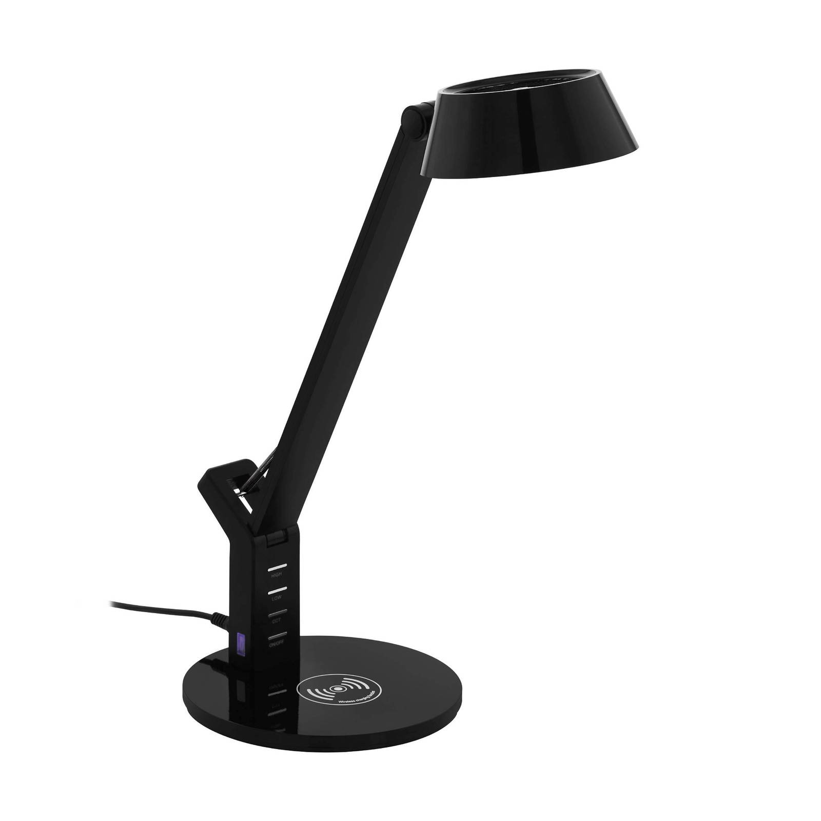 Banderalo LED asztali lámpa CCT QI fekete