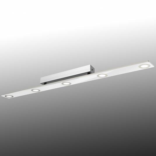 Langwerpige LED plafondlamp Polygon, met 2 lampen