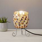 Enya table lamp with glass mosaic cream and brown