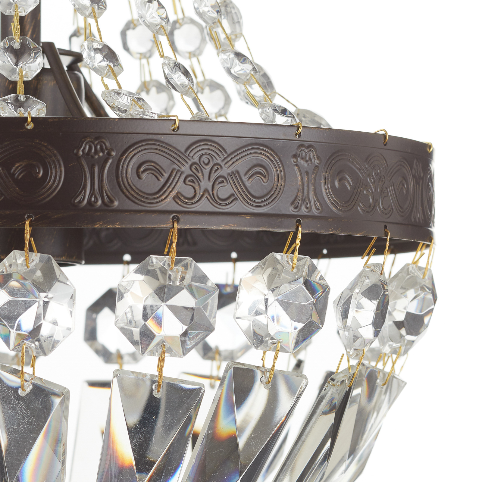Arila pendant light, crystal chains, Ø 25 cm