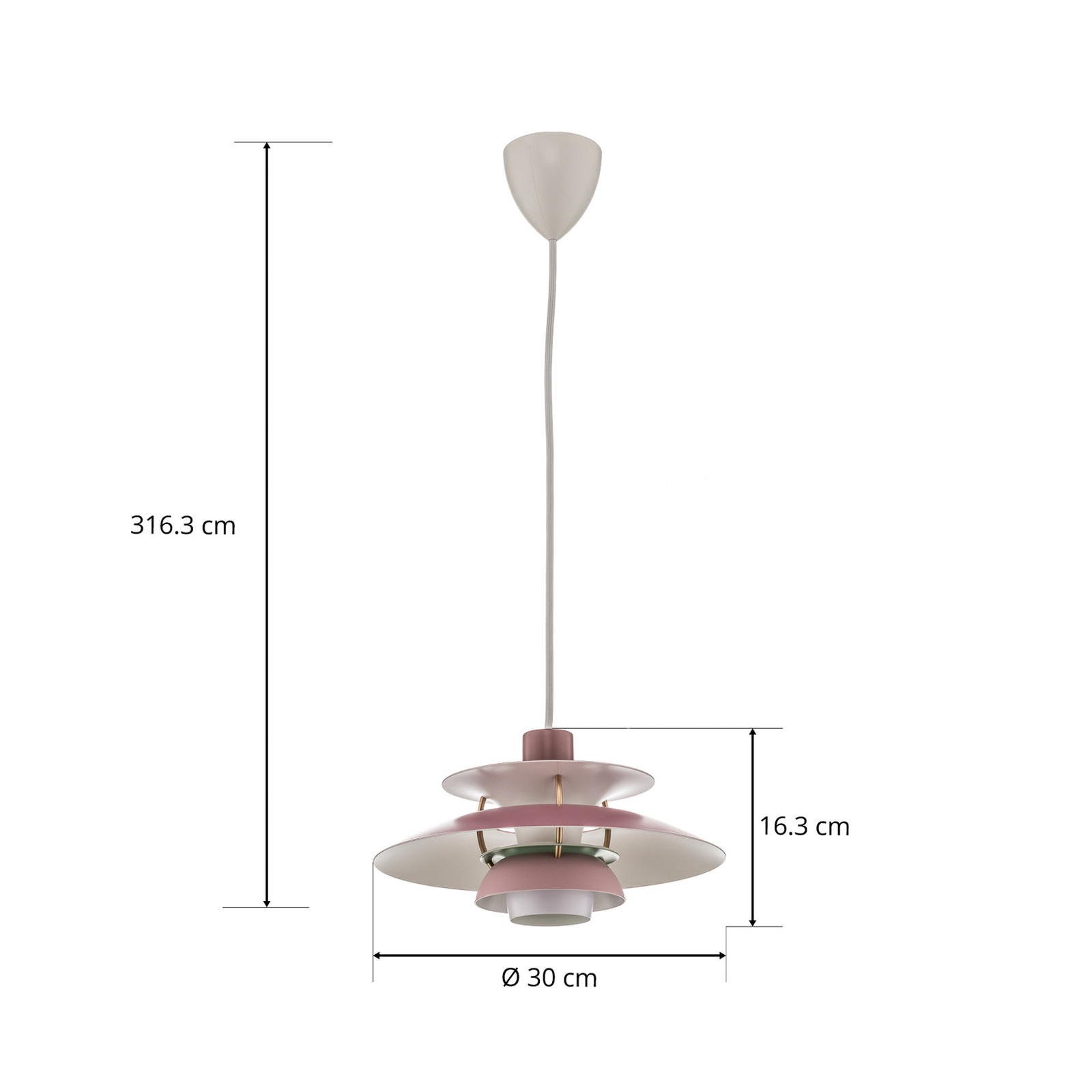 Louis Poulsen PH 5 Mini – lampa wisząca, różowa