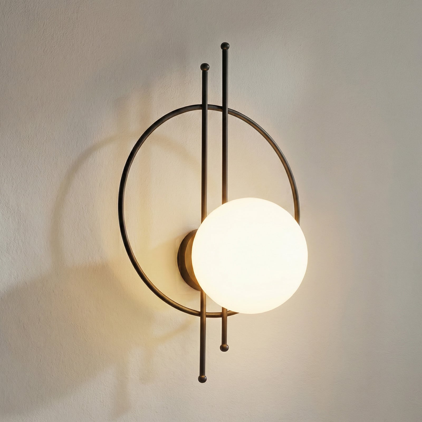 ROYALTECH Aplică de perete Vintoise negru sticlă/metal înălțime 55 cm - Camera de zi / sufragerie - negru alb