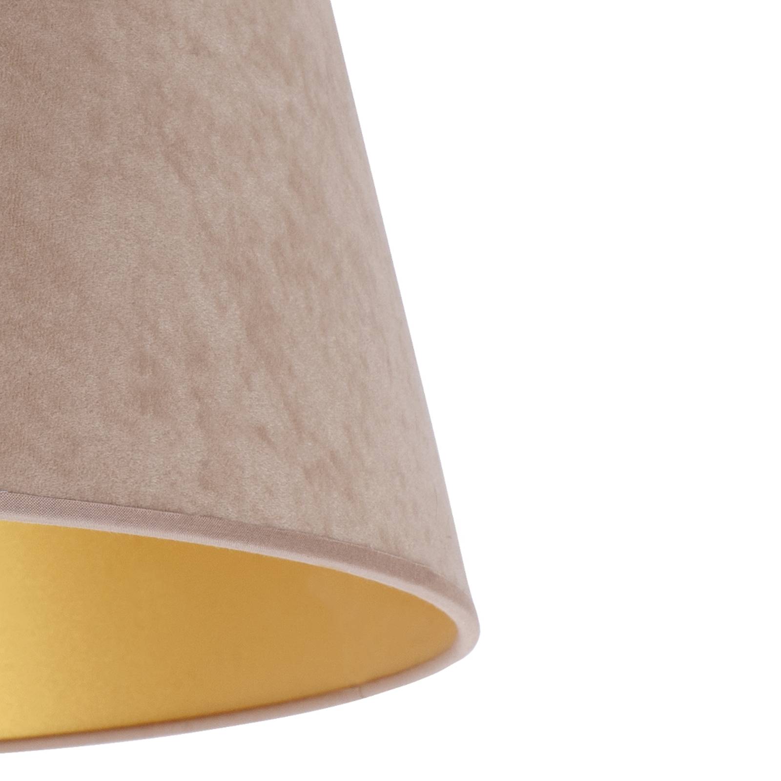 Euluna Kap Cone hoogte 25,5 cm, beige/goud - crème / amber - Wildleer, textiel