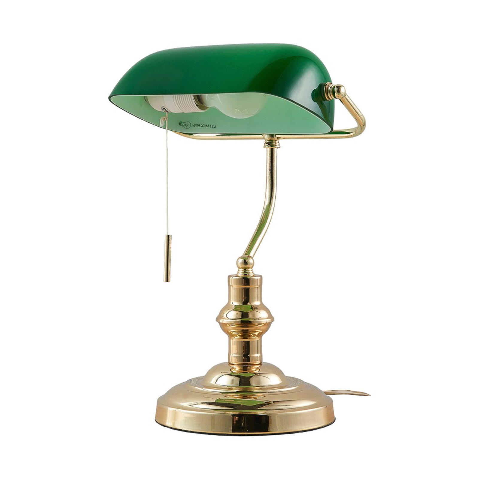 Milenka Bordlampe Polished Brass/Green - Lindby