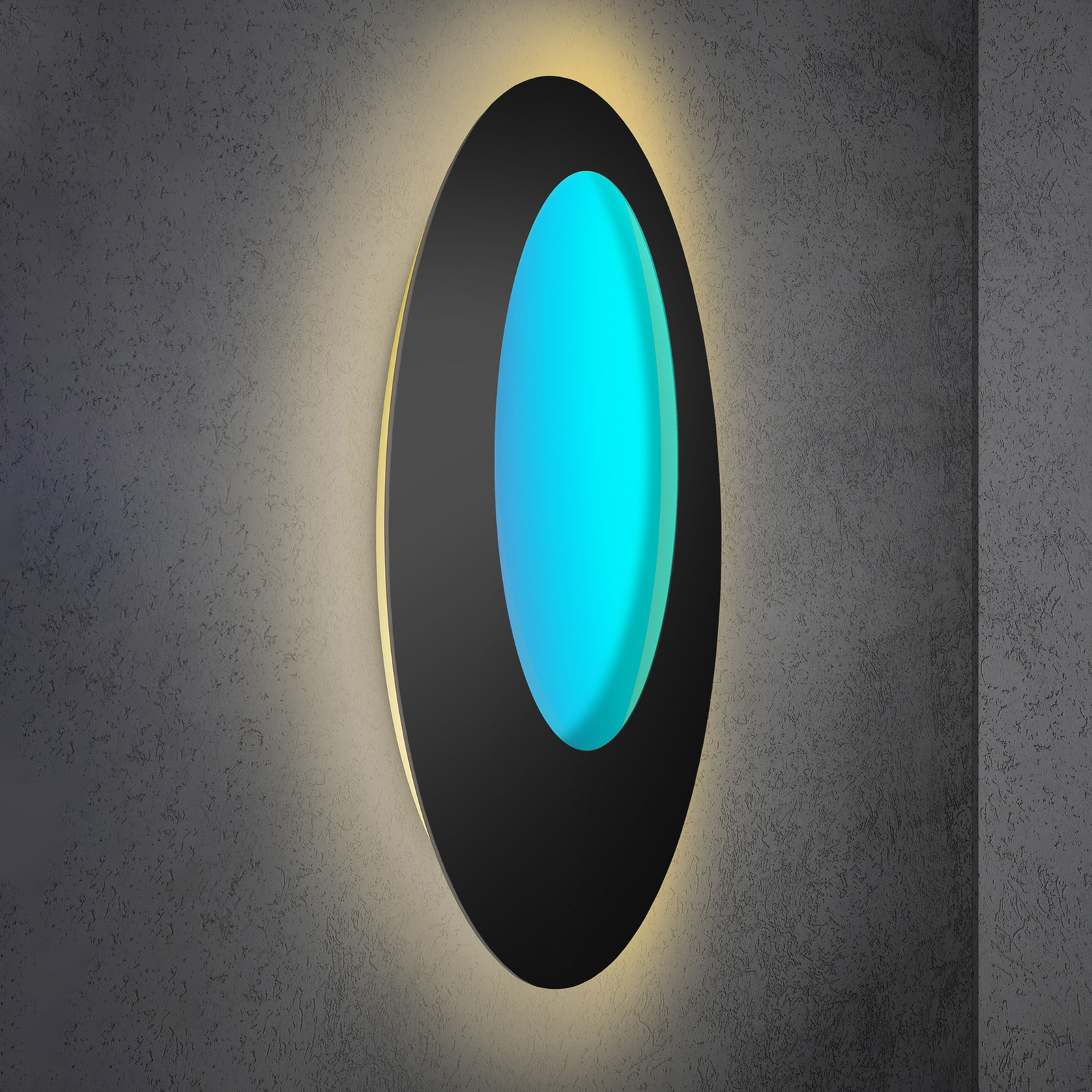 Escale Blade Open aplique LED RGBW negro Ø95cm