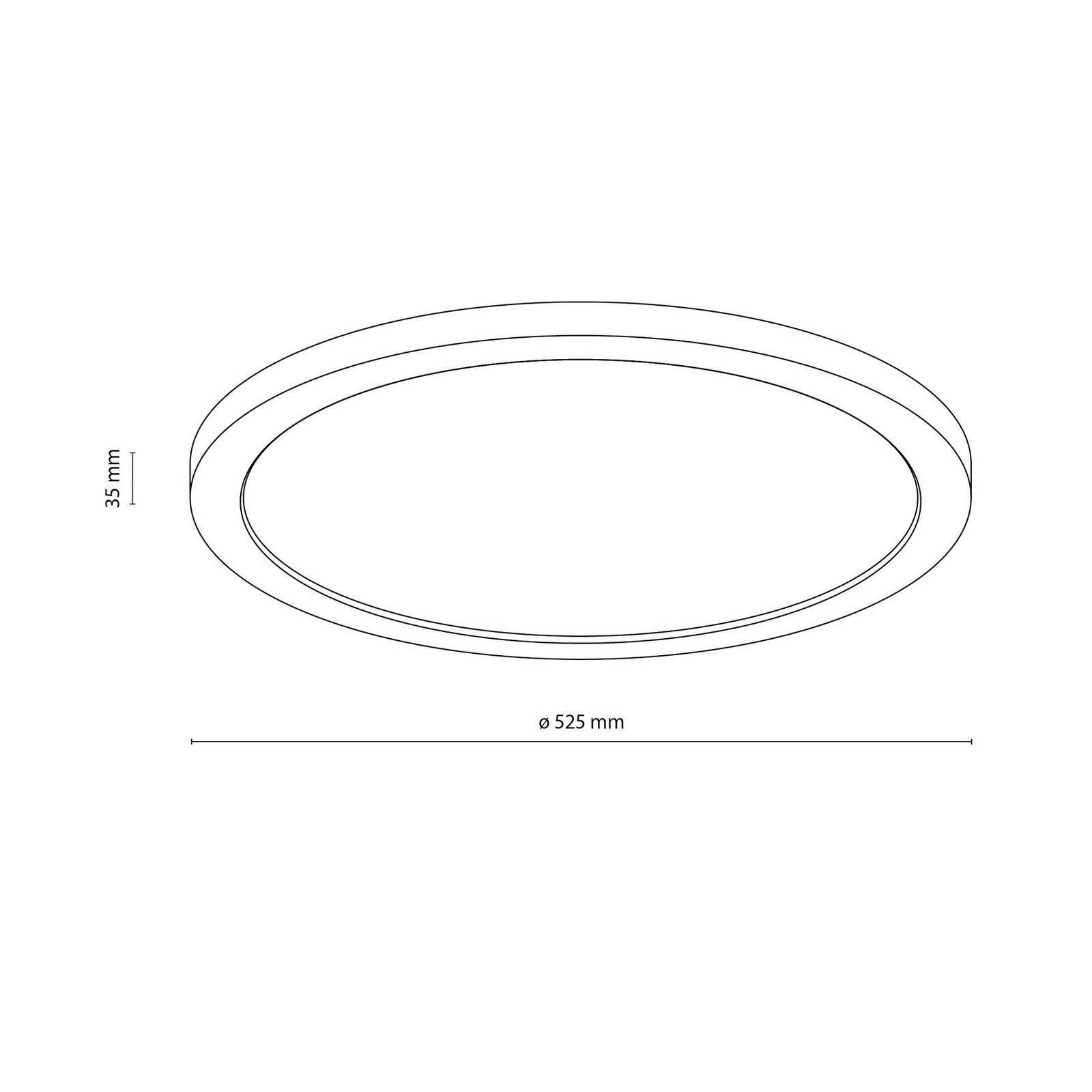 Panel LED Aqua, orzech, Ø 52,5 cm, 45 W