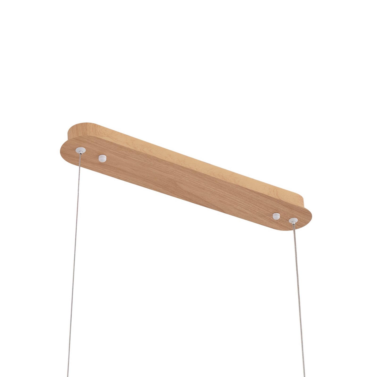 Lucande Lampada LED a sospensione Maruta, legno, trave, 120 cm, 3000K