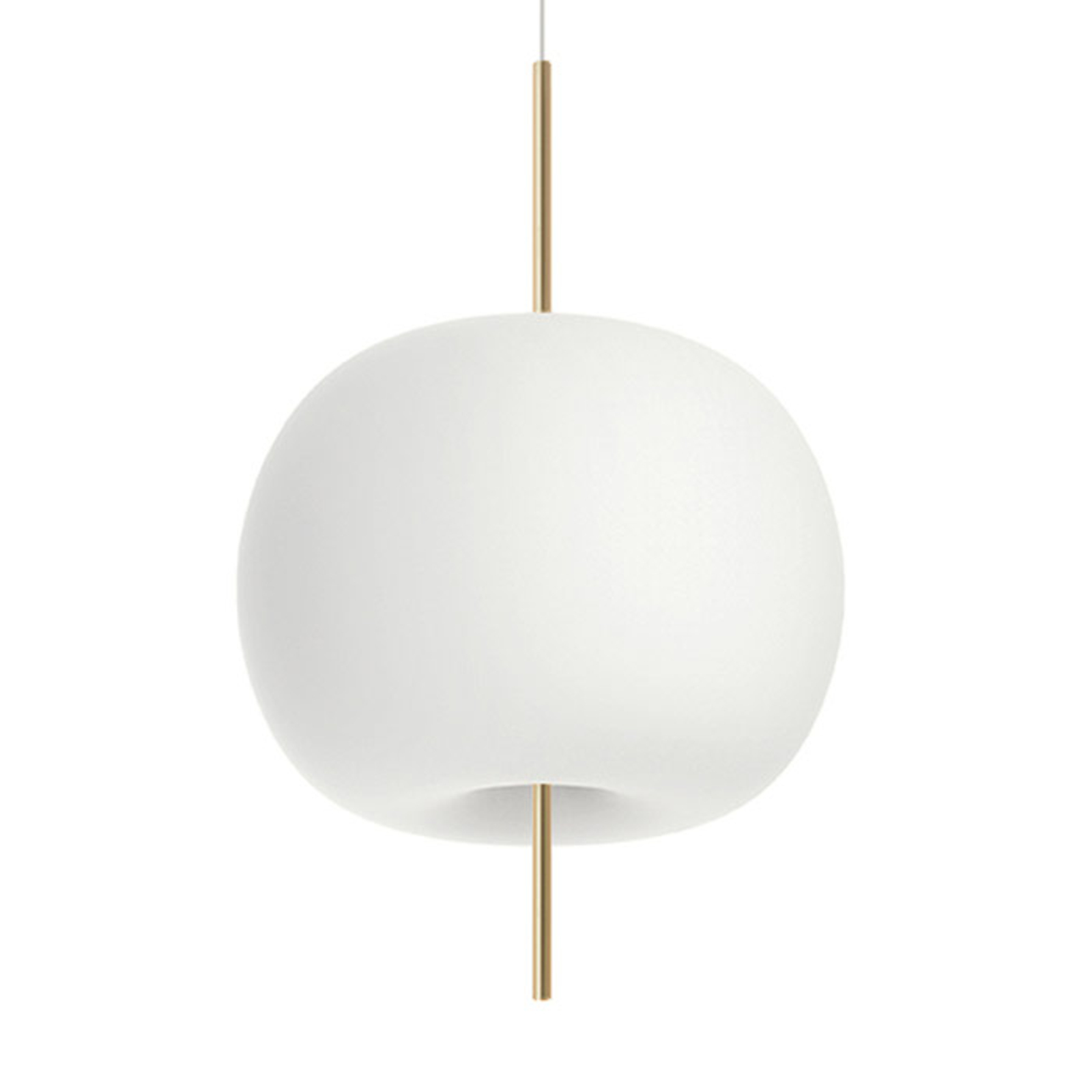 Kundalini Kushi hanging light Ø 43 cm brass/white, for Living / Dining Room, metal, glass, E27, 60 W, energy efficiency: A++, H: 64.5 cm