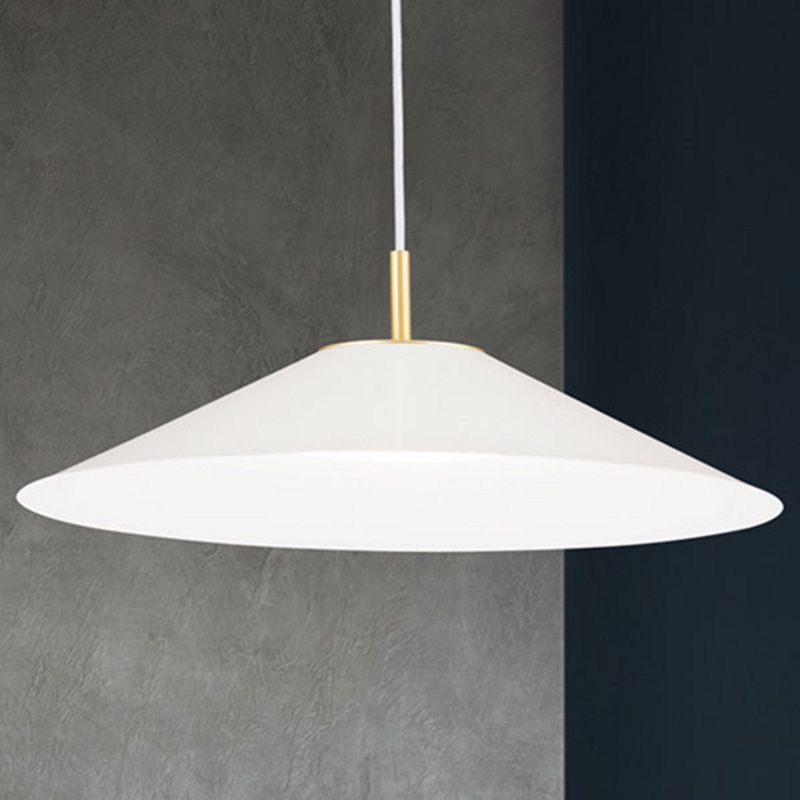 ORION Lampă pendul LED Gourmet abajur alb - Camera de zi / sufragerie - modern - alb alamă mată - Metal
