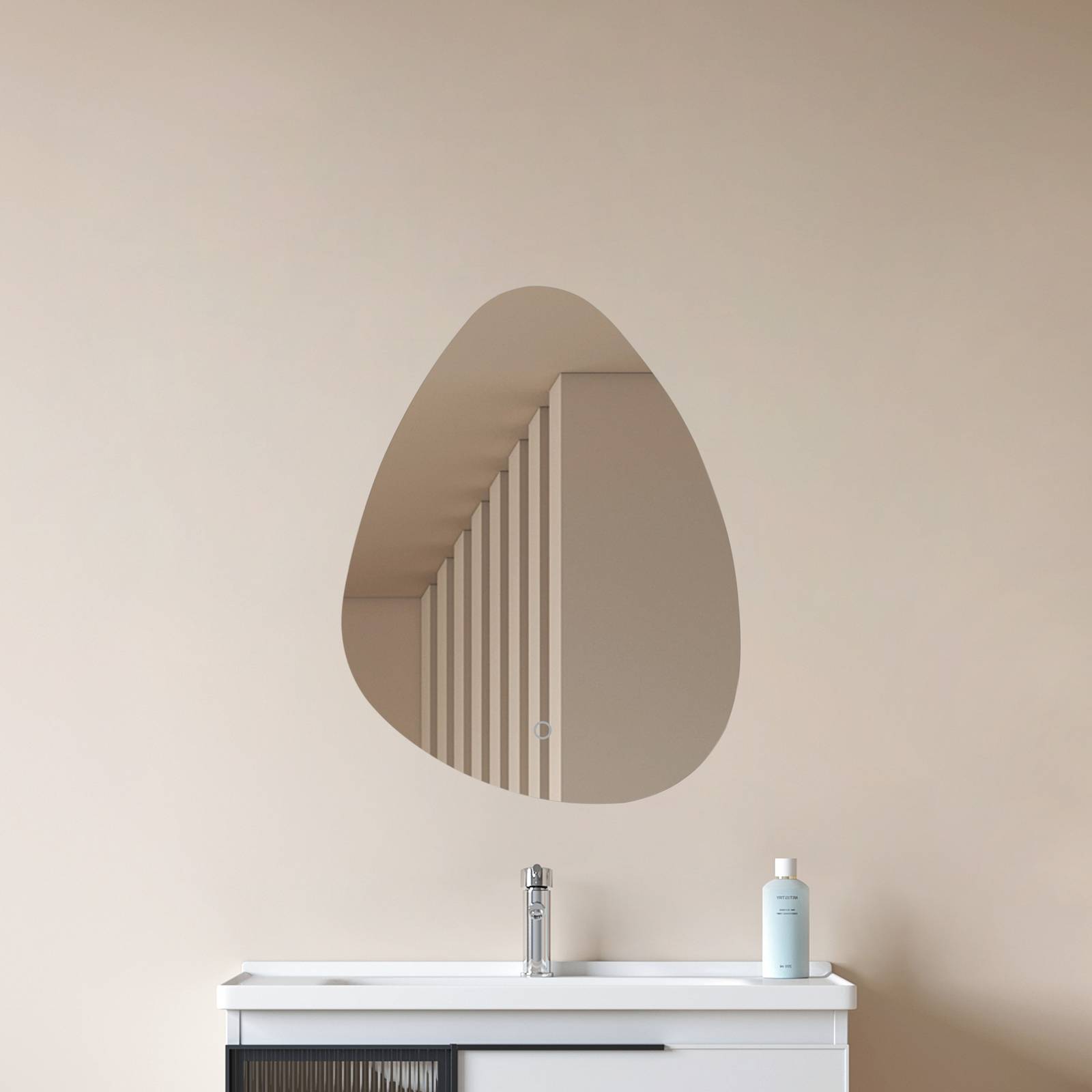 Lustro LED Celestiel marki Lucande, w kształcie kropli, CCT, 60 cm