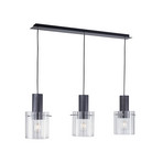 Eirian 3 Lustră Pendul Clear/Black - Lucande
