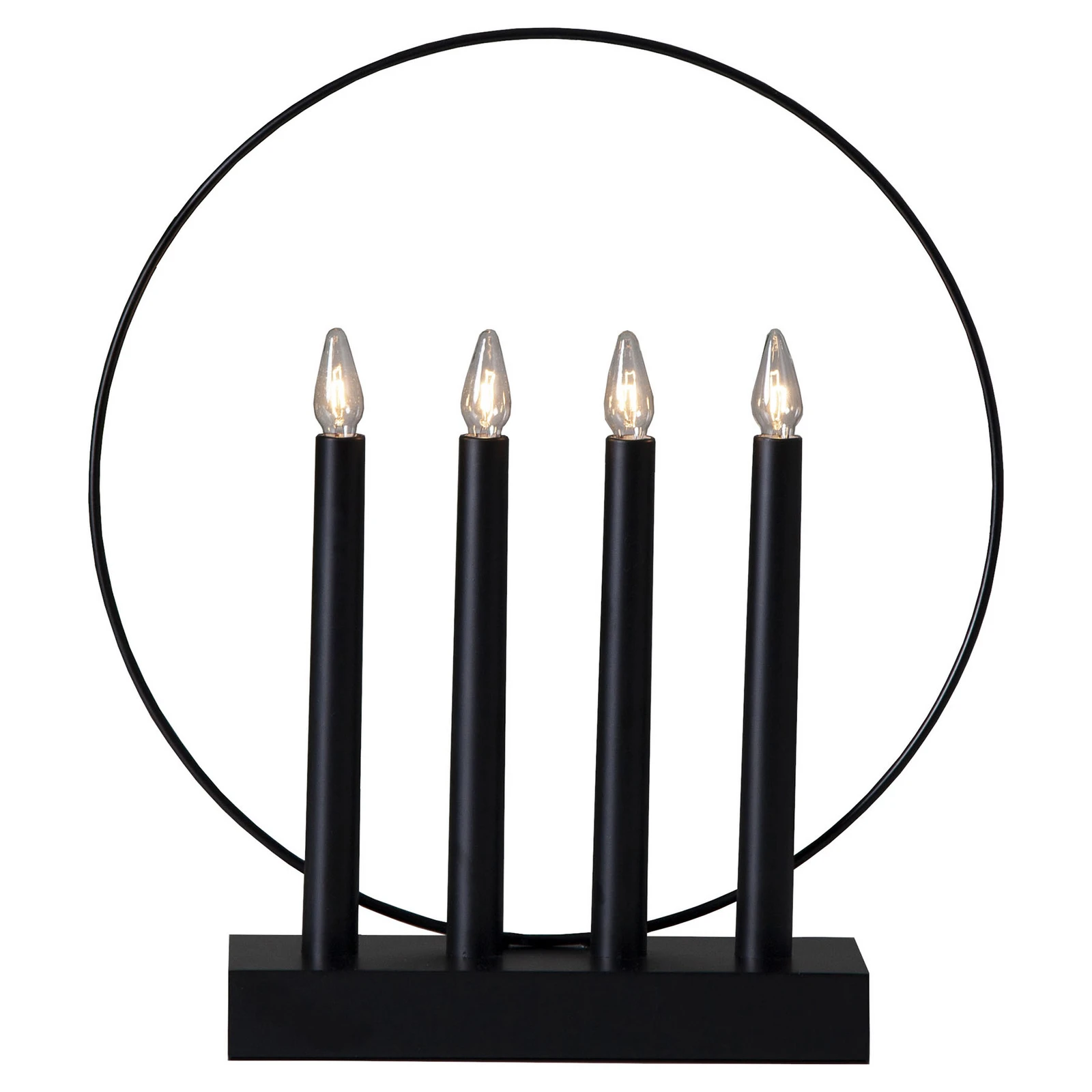 Świecznik okienny Glossy, Ring, 4-pkt., czarny