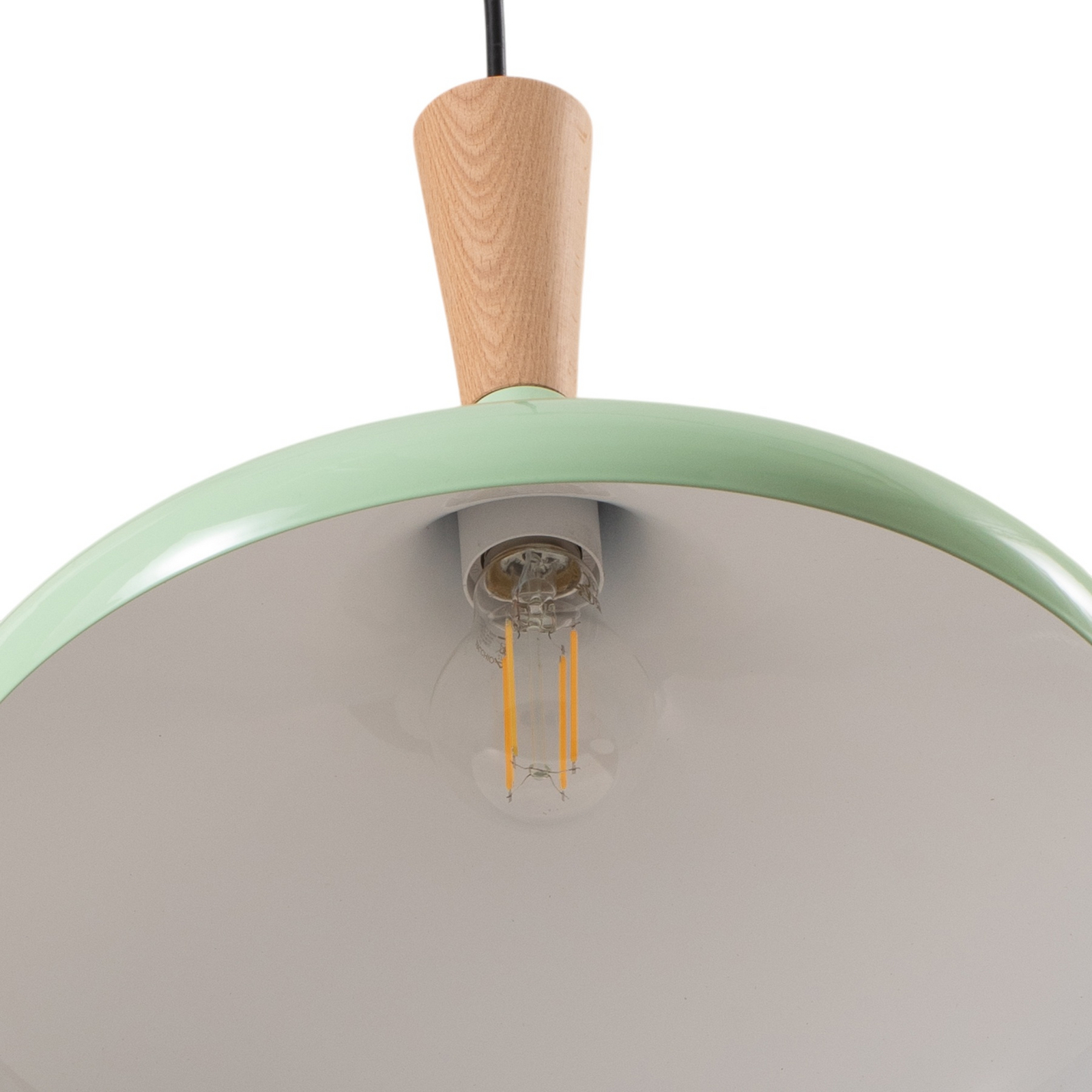 Candeeiro suspenso Chris, verde menta/branco, Ø 35 cm, metal