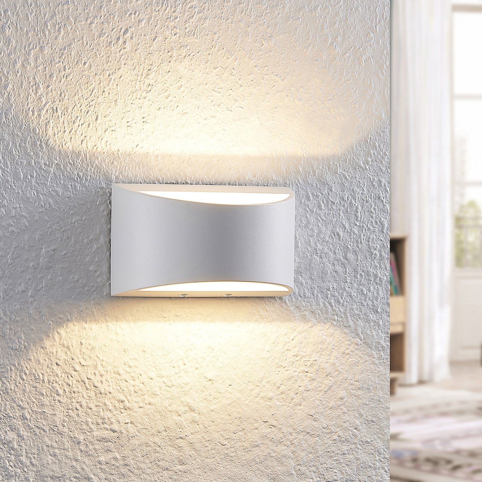 Arcchio Jasina LED fali lámpa, félkör alakú, fehér