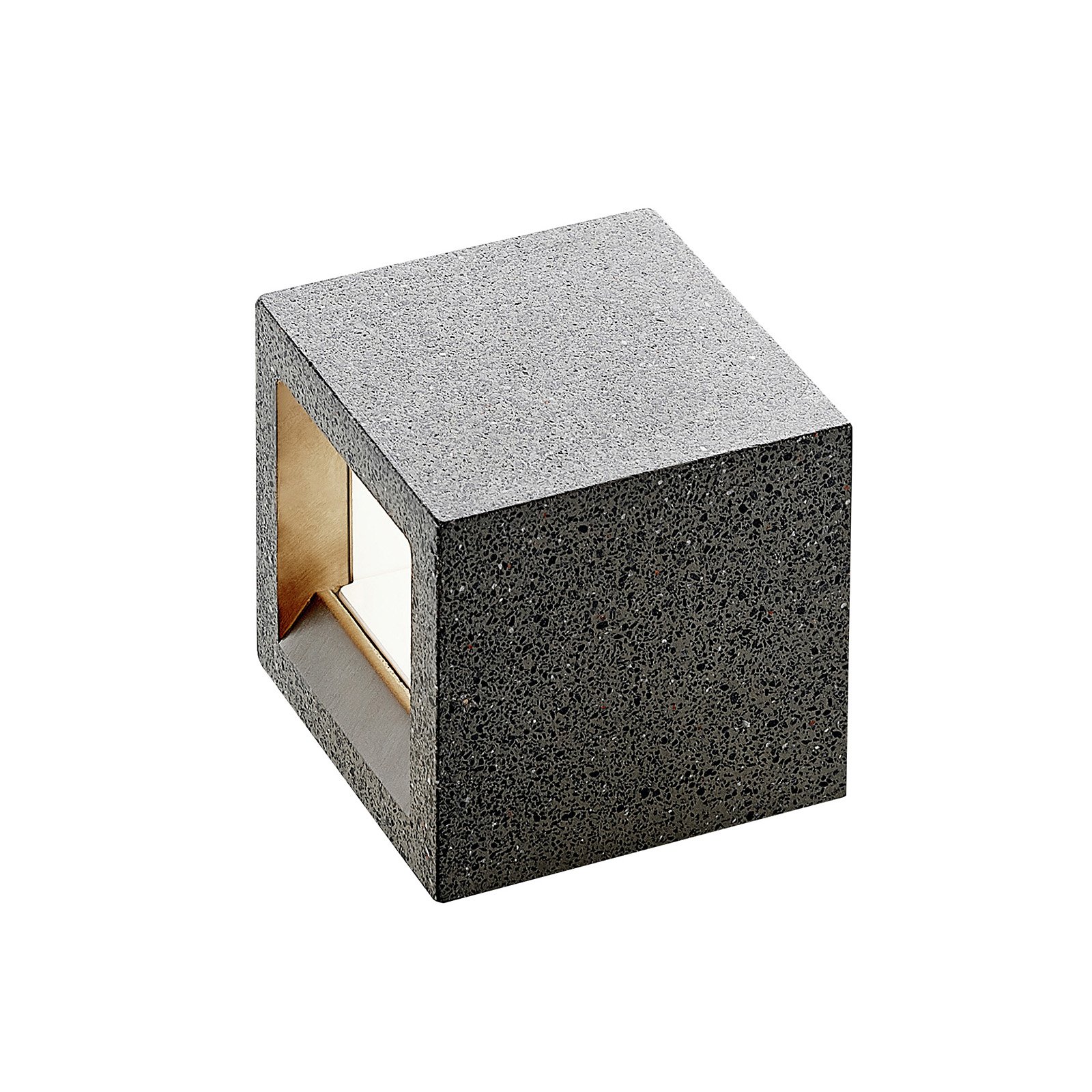 Lindby Quaso LED wall lamp, concrete black granite