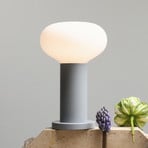 Lampa de masă Flo, gri, Ø 19 cm, sticlă