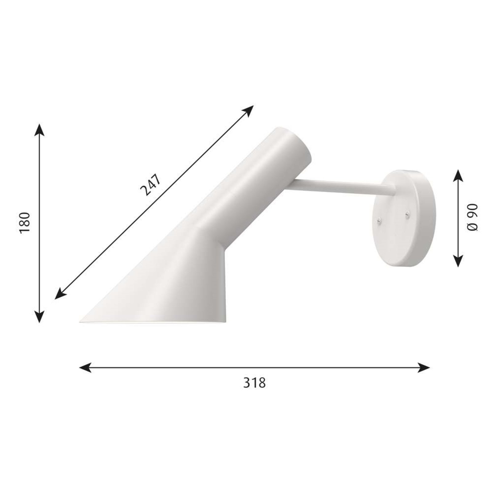 AJ Applique da Parete Cablato Bianco - Louis Poulsen