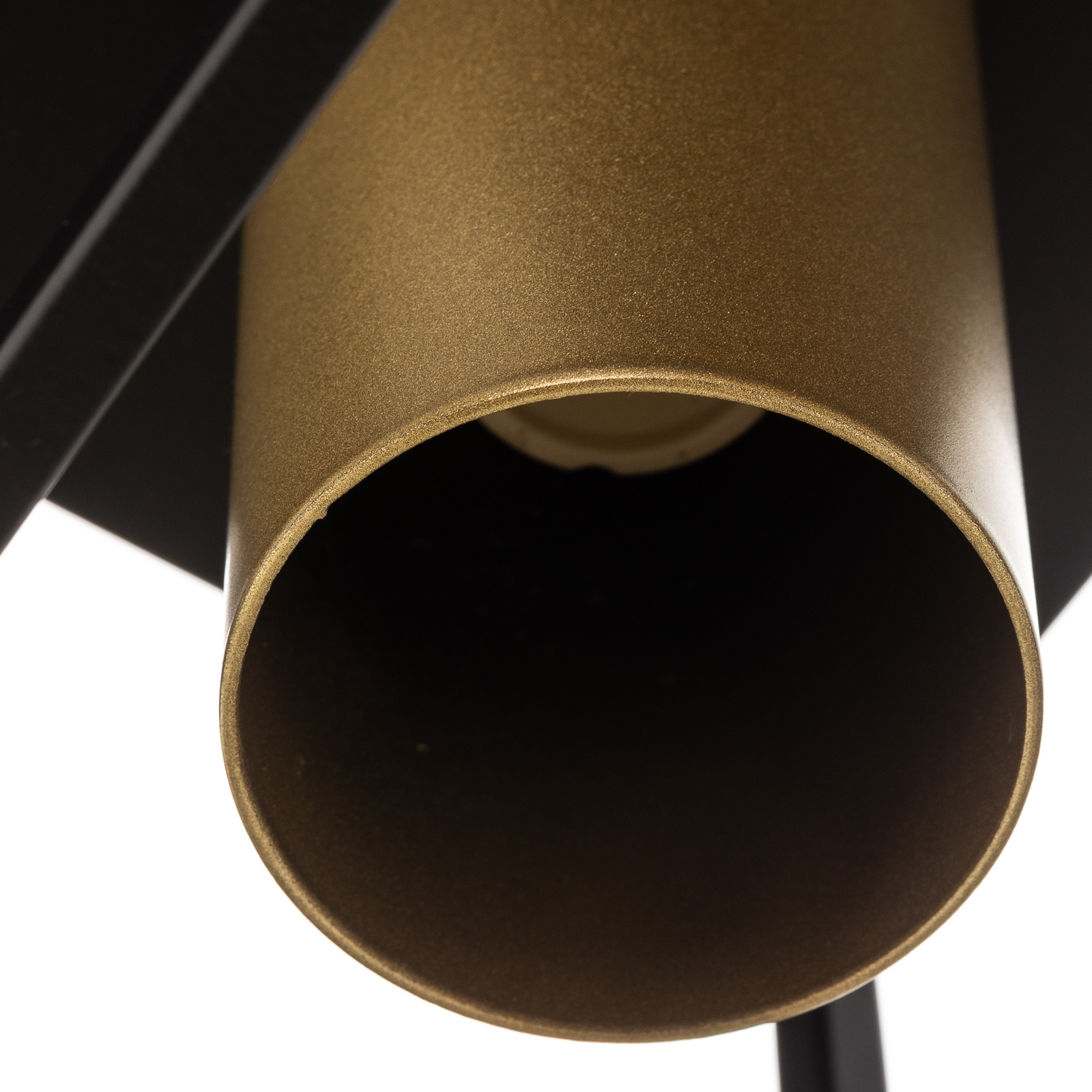 Deckenspot Tiper mit Rahmen, 2fl, schwarz-gold