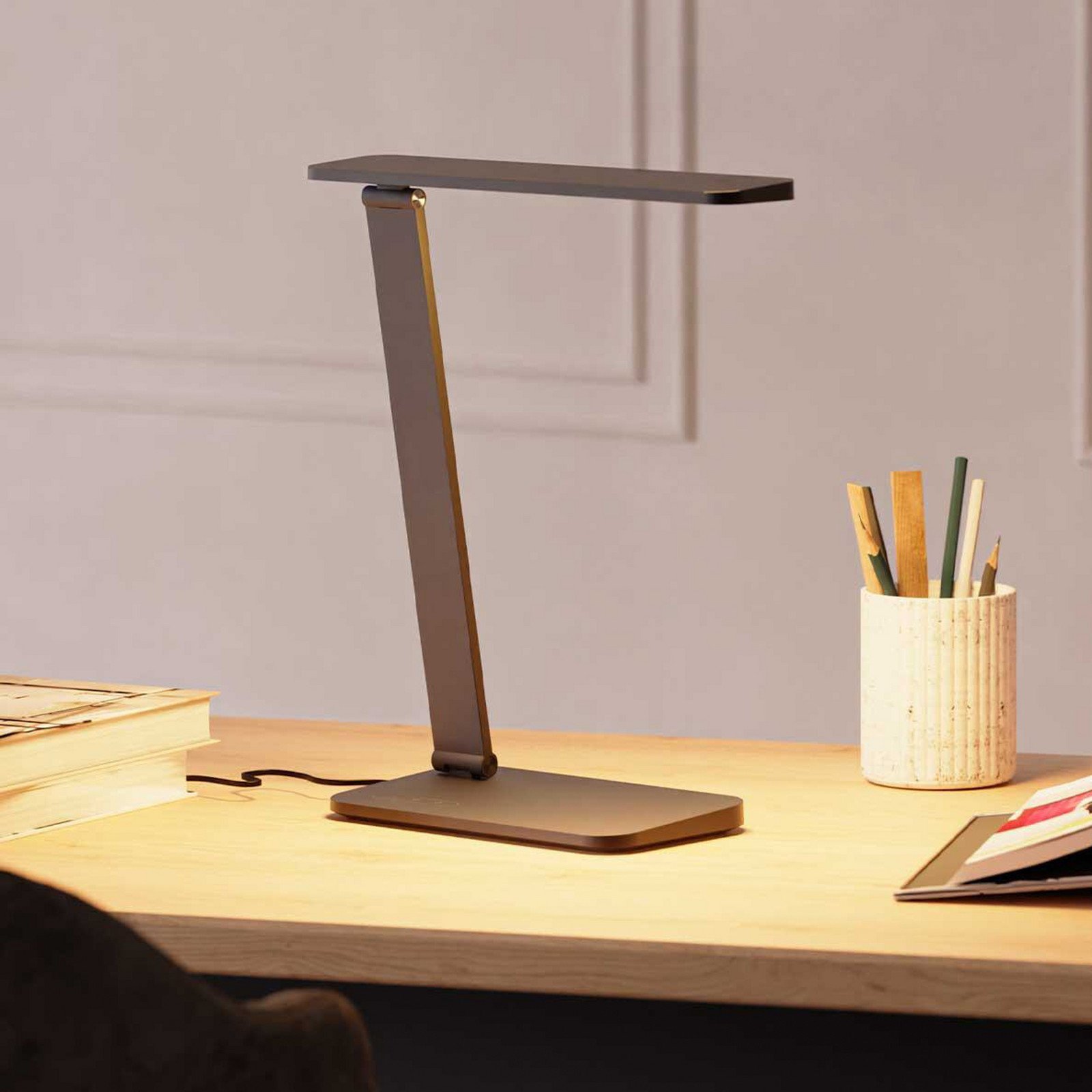 Forlight LED lampă de masă Zenit negru ABS înălțime 36 cm - Camera de zi / sufragerie - modern - Plastic
