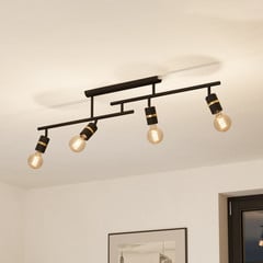 Lurone plafón, negro, 4 luces