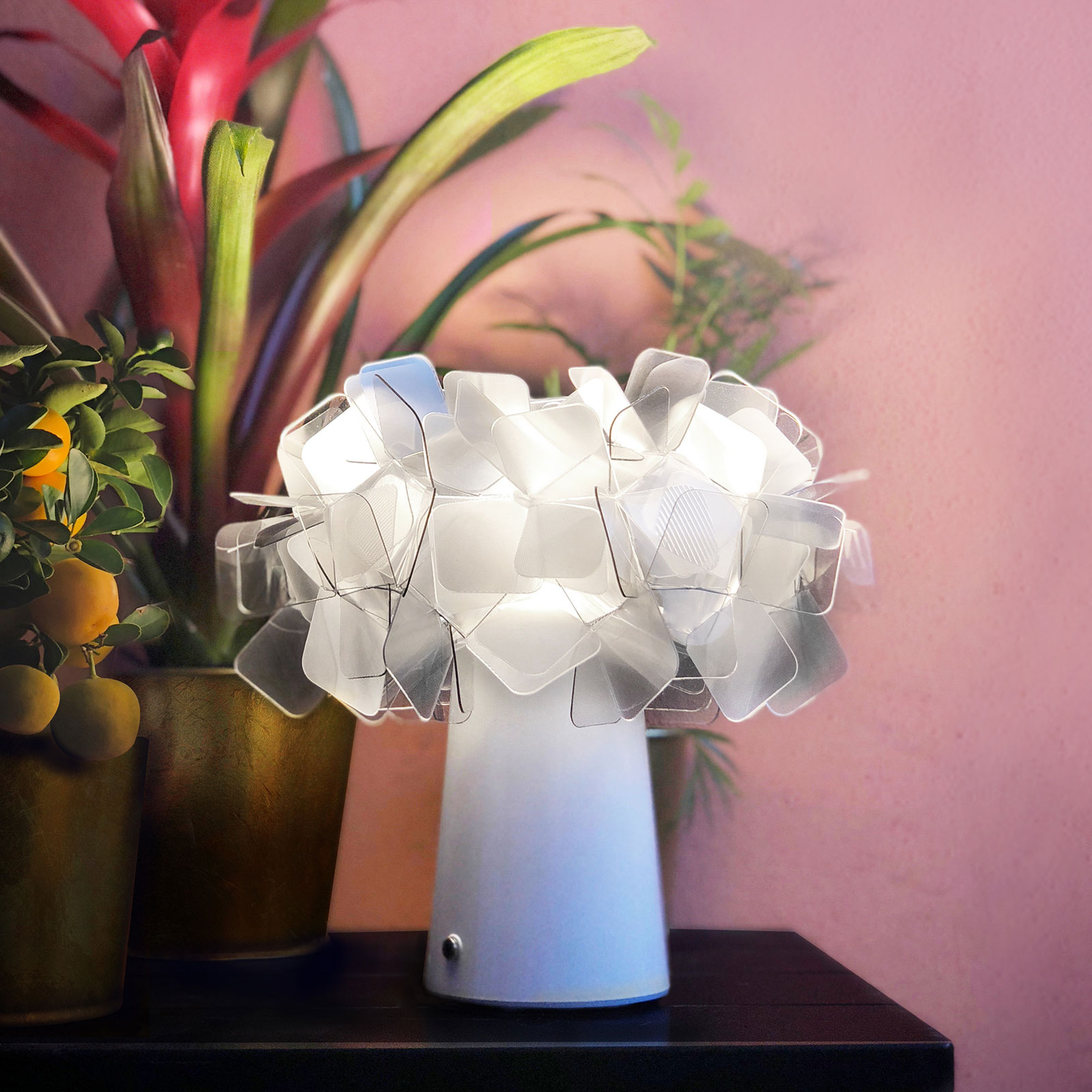 Slamp Clizia LED table lamp, battery, smoky, for Living / Dining Room, plastic, 1.8 W, energy efficiency: A+, H: 25 cm