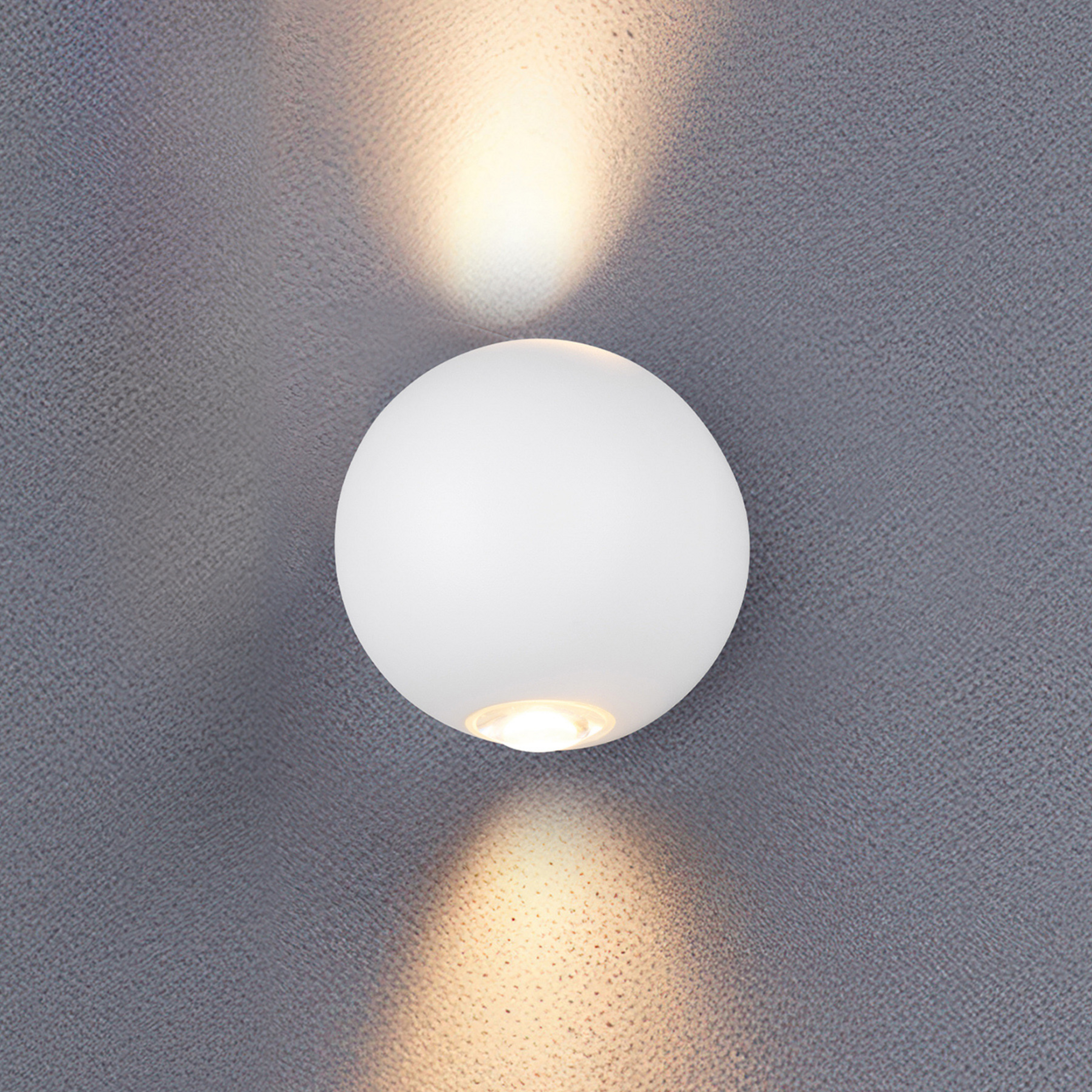Applique d'extérieur LED Avisio, blanc mat, à 2 lampes, semi-circulaire