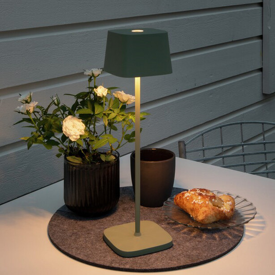 LED-Akku-Tischleuchte Capri, Höhe 36 cm, grün-grau, IP54