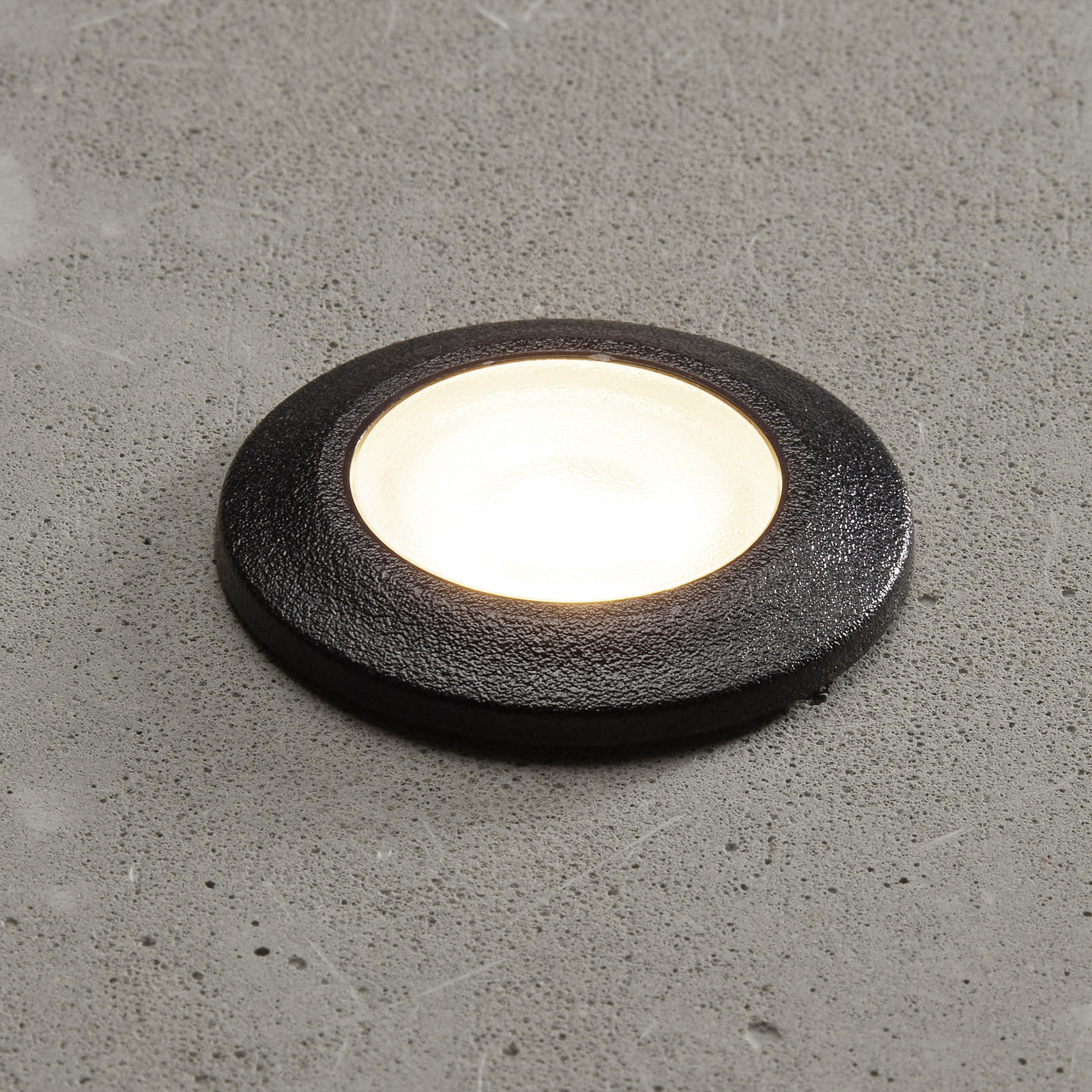 LED-innfellingslampe Aldo rund svart/klar 3 000 K