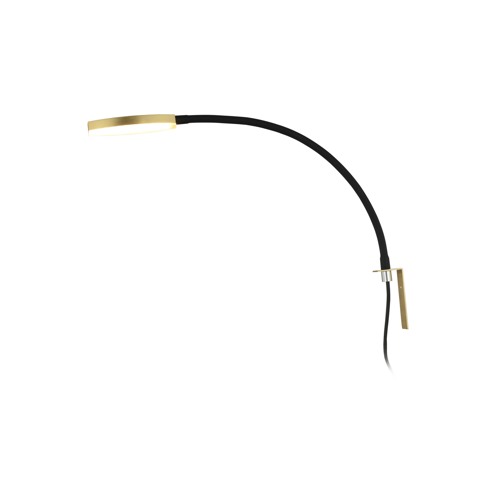 Lindby Flexola LED-Leselampe, gold, Kopf rund