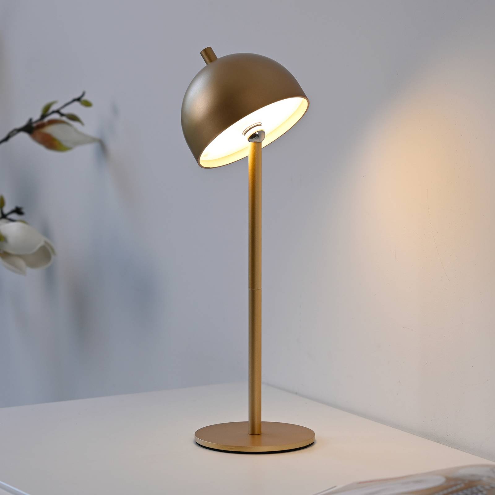 Schöner Wohnen lampa stołowa LED z akumulatorem Bellies, złota, IP54