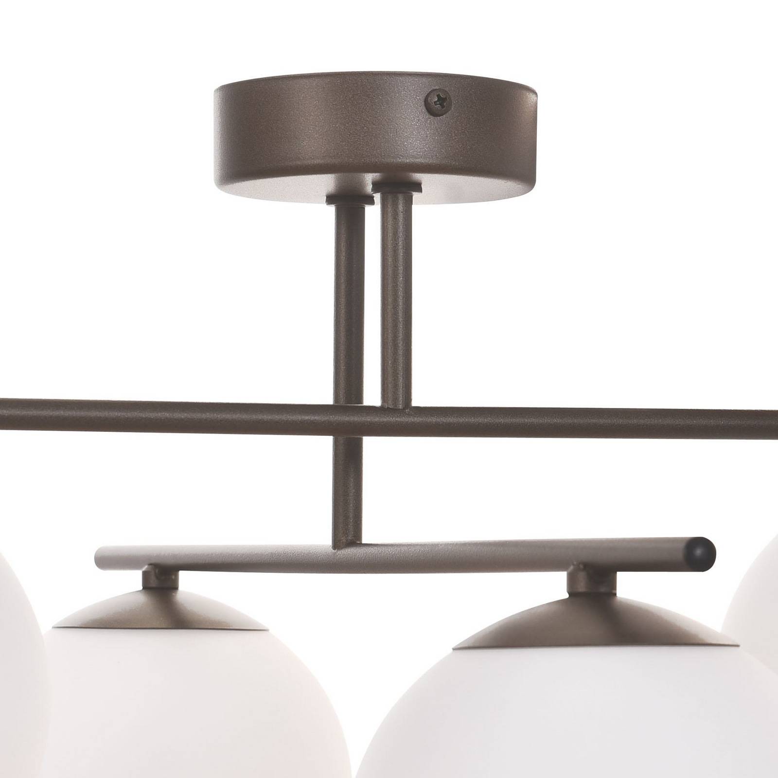 Lampa sufitowa Aurora, brązowa, Ø 50 cm, 4-punktowa, szkło, E14