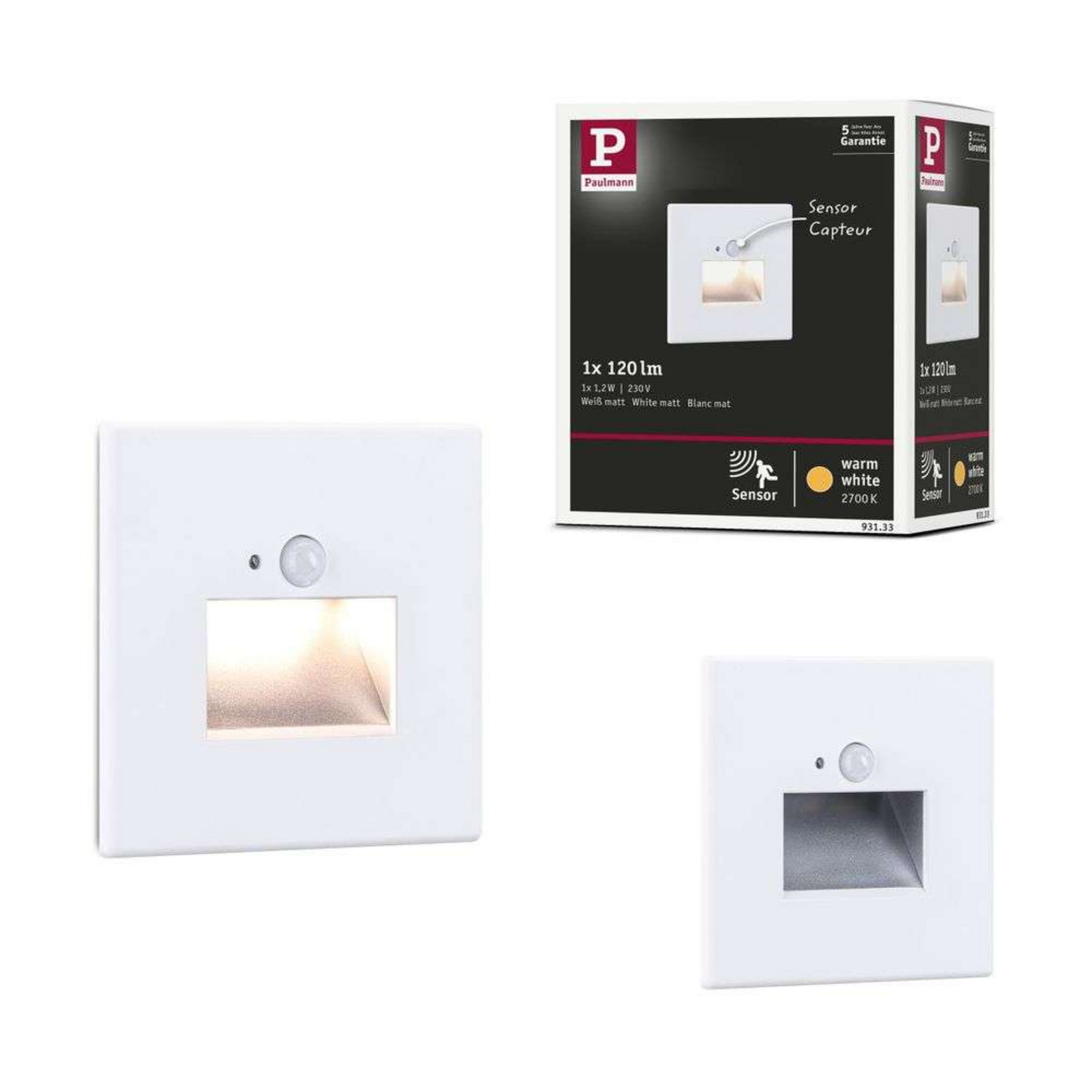 Edge Quadro LED Nástěnná Vestavná Svítidla Square Bílá - Paulmann