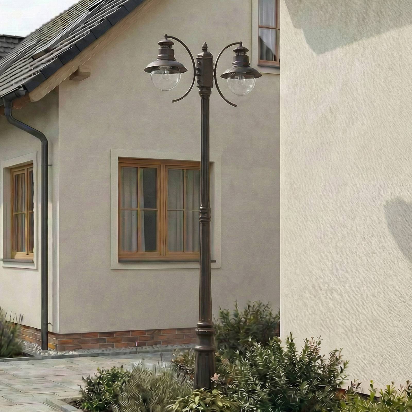 Lindby luminaire d'extérieur Eddie, 198 cm, rouille, métal, IP44, E27