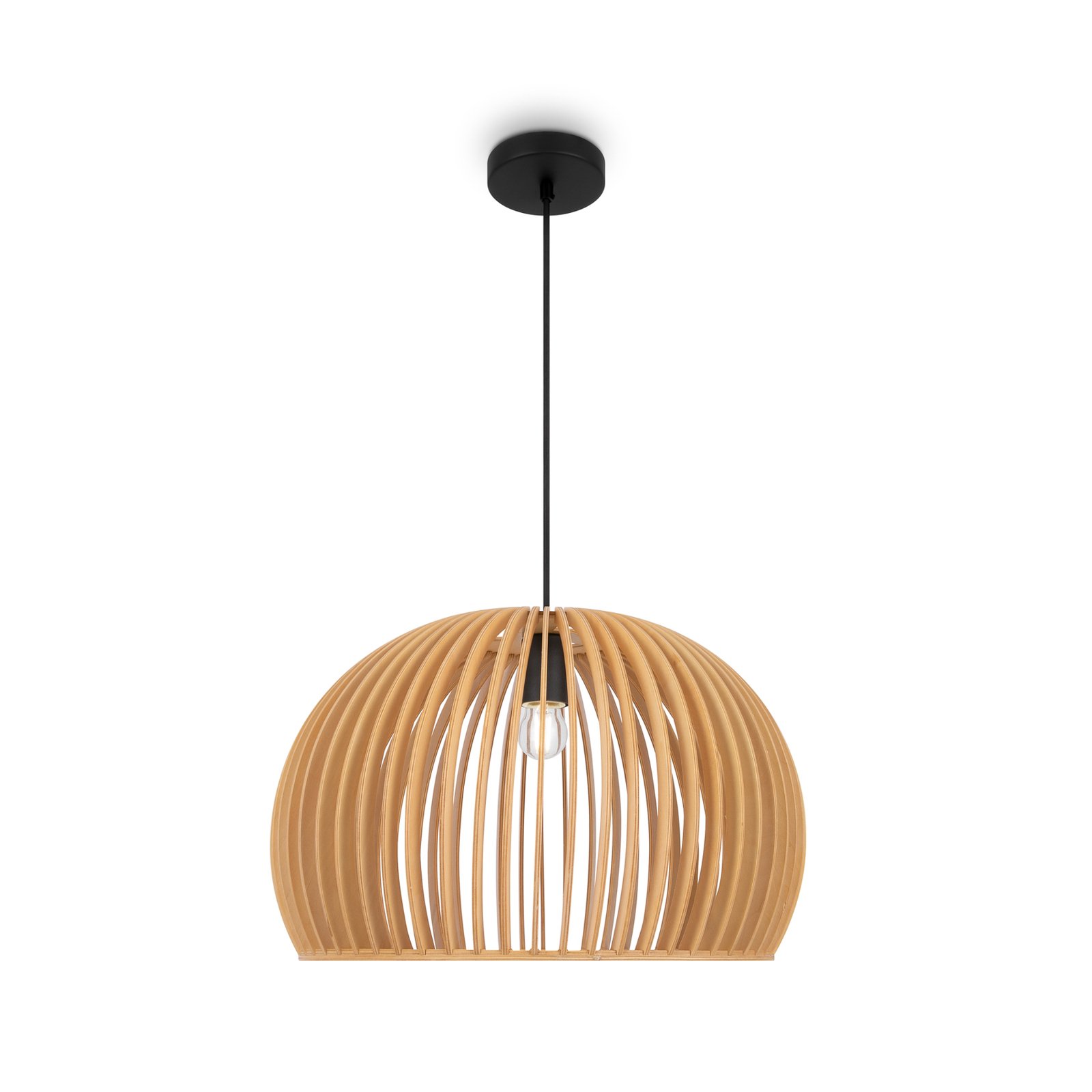 Maytoni suspension Roots, Ø 45 cm, hauteur 28 cm, beige, bois