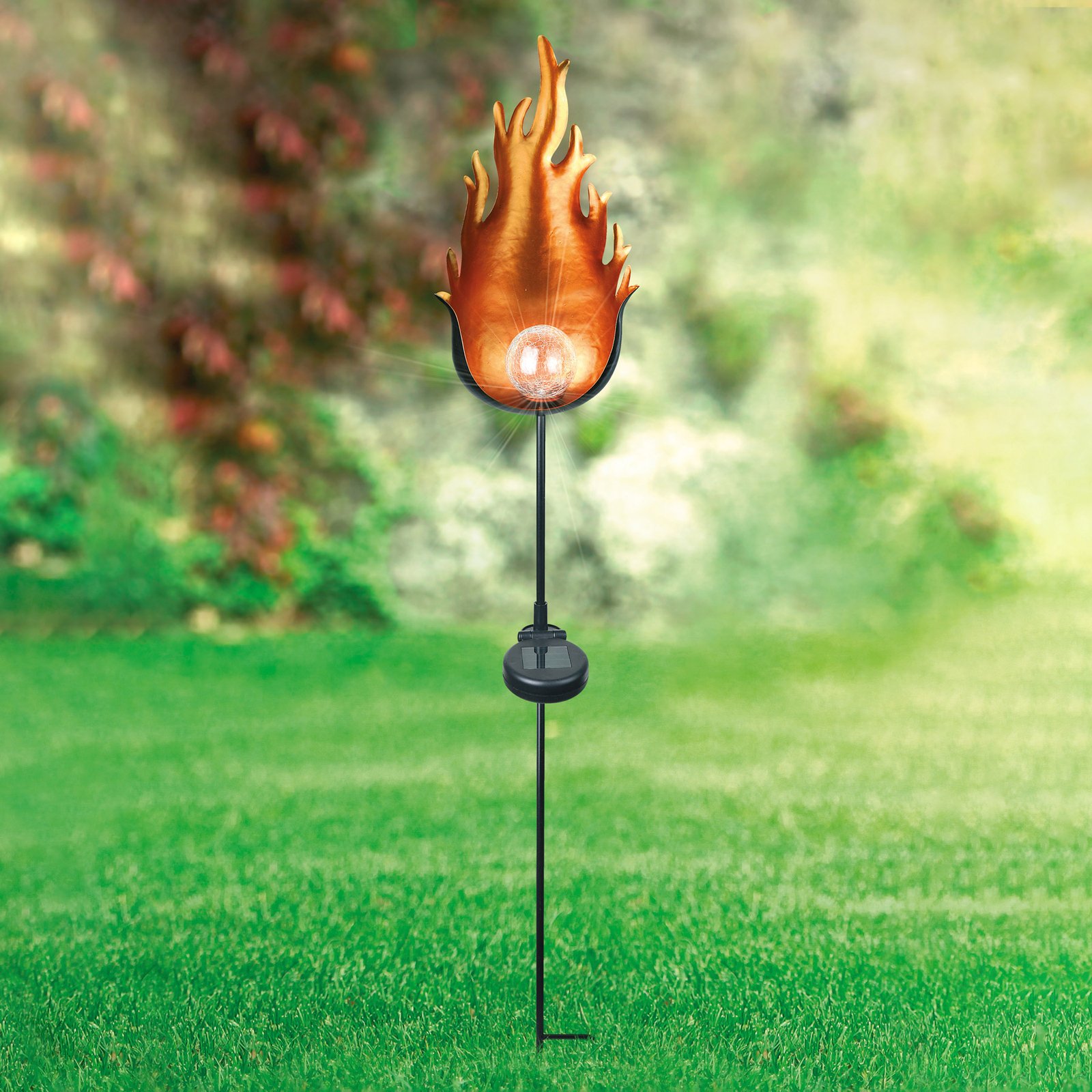 LED solar light 33472 with a metal flame